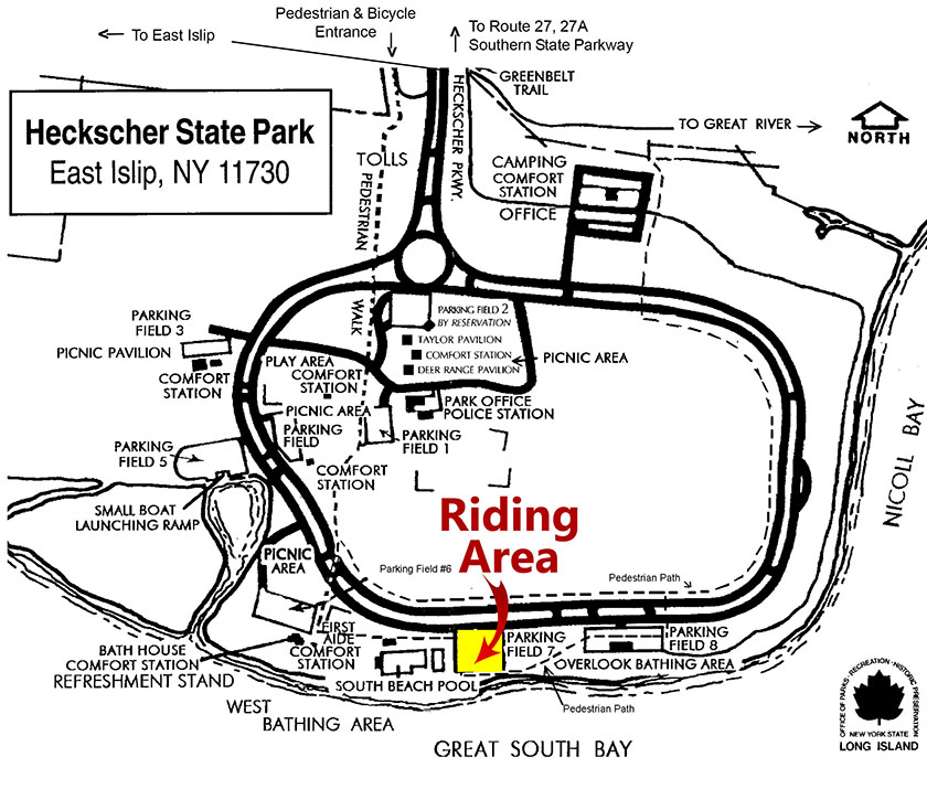 Our riding location at Field 7 in Heckscher State Park